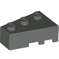 Lego kostka (kostička) 3x2 klín levý, tmavě šedá (656527, 4125241)
